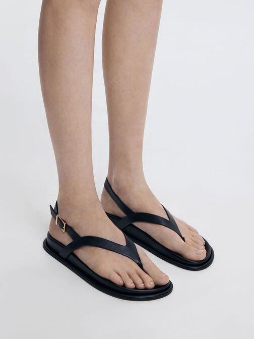 V-Strap Thong Sandals, , hi-res