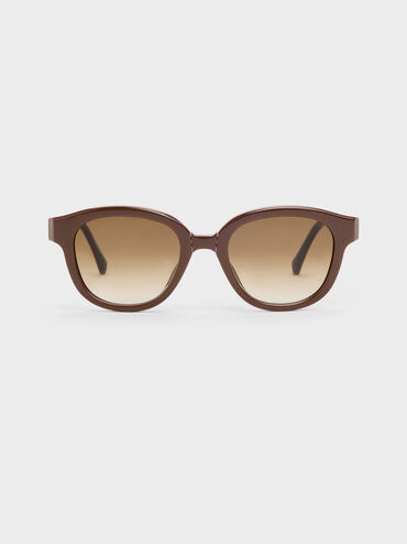 Brea Round Sunglasses, Pecan Brown, hi-res
