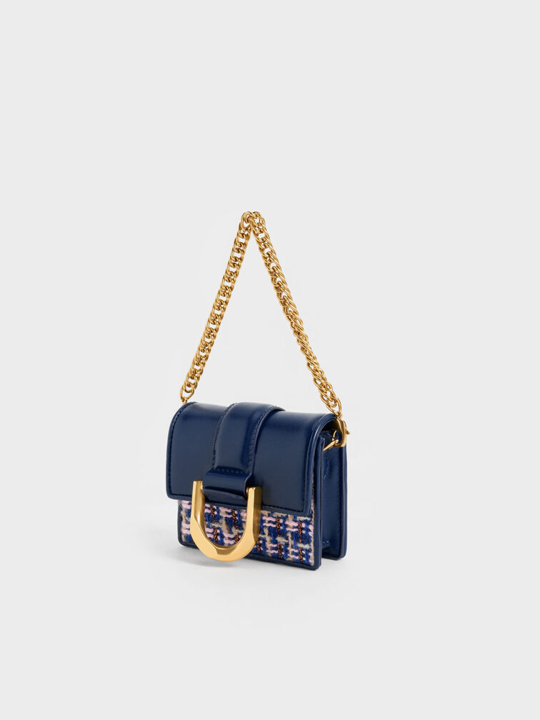 Gabine Tweed Chain-Link Cardholder, , hi-res