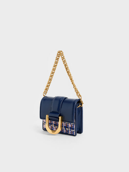 Gabine Tweed Chain-Link Cardholder, , hi-res