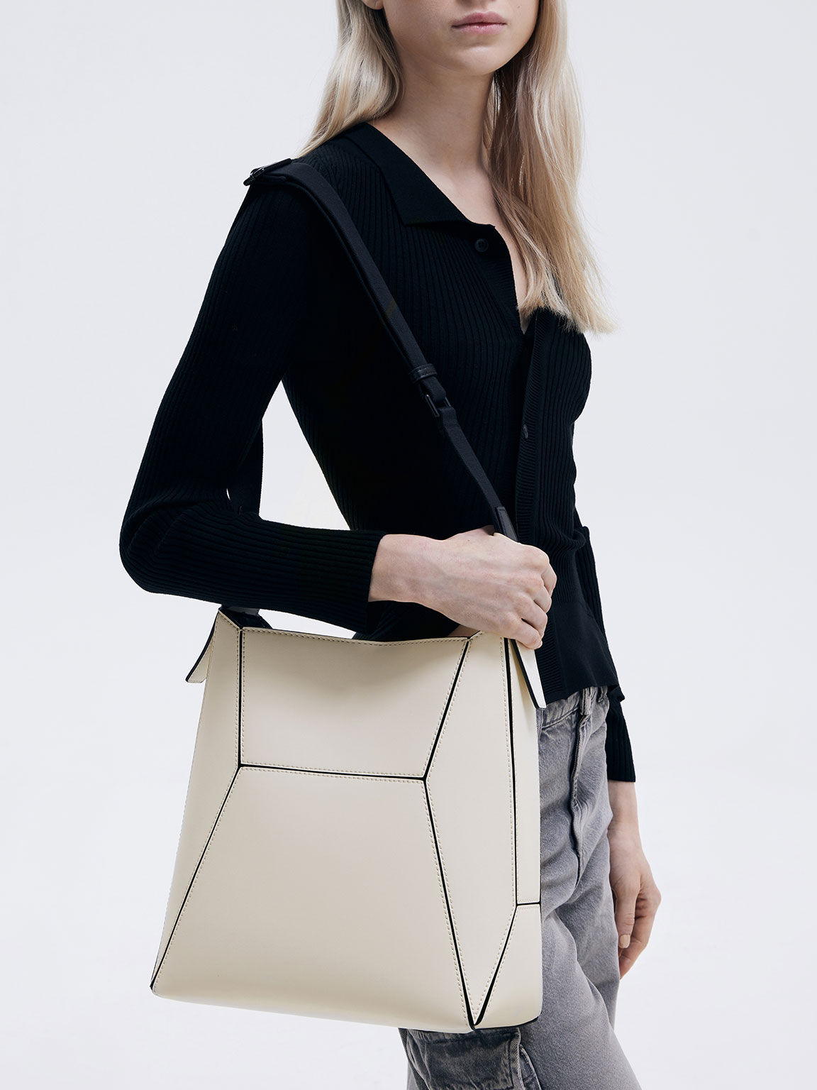 Geometric tote bag deals
