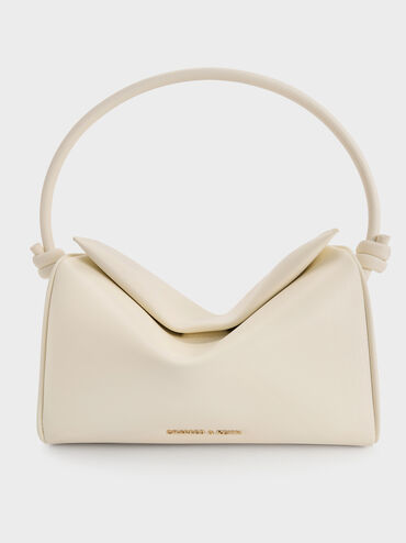 Sammie Knotted-Handle Boxy Bag, Cream, hi-res