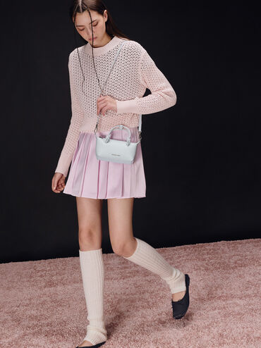 กระเป๋าโท้ทหูจับแบบปมรุ่น Sammie, สีซีซอลต์บลู, hi-res