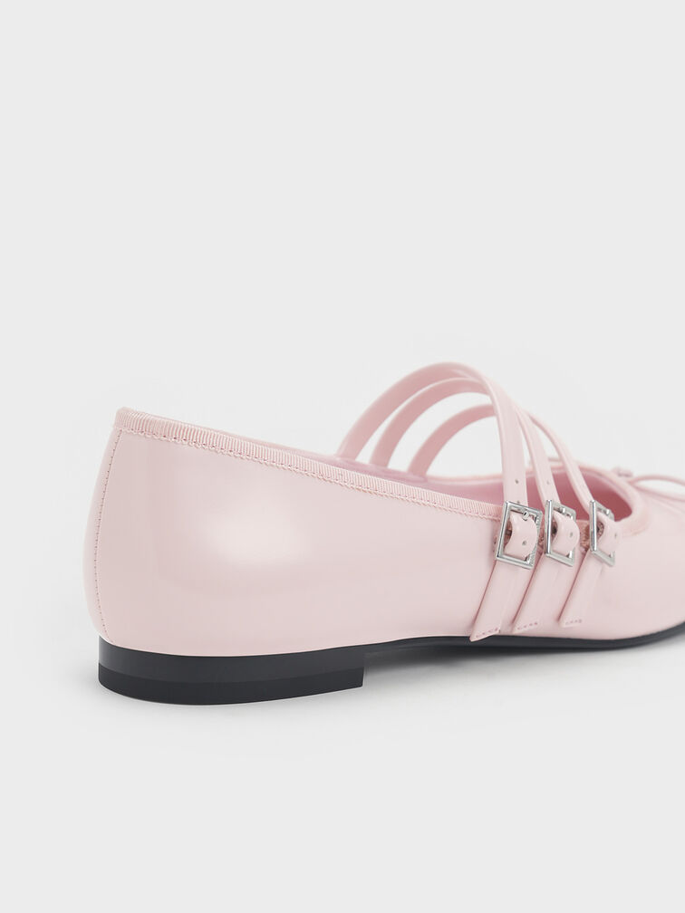 Triple-Strap Mary Janes, Light Pink, hi-res