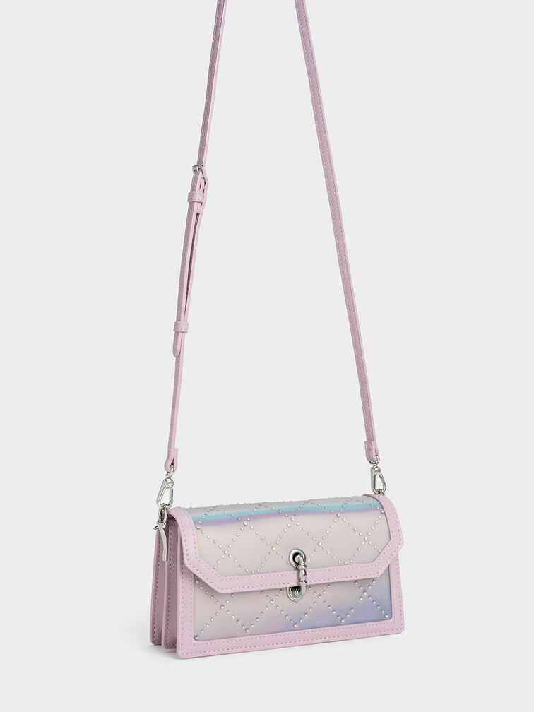 Marietta Holographic Quilted Crossbody Bag, , hi-res