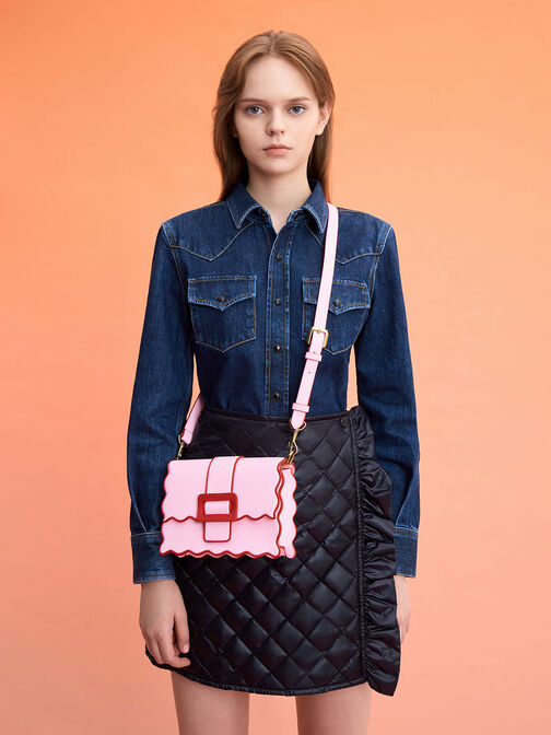 Waverly Scallop-Trim Bag, , hi-res