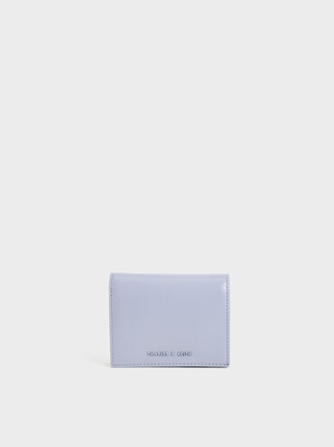 Snap Button Mini Short Wallet, Light Blue, hi-res