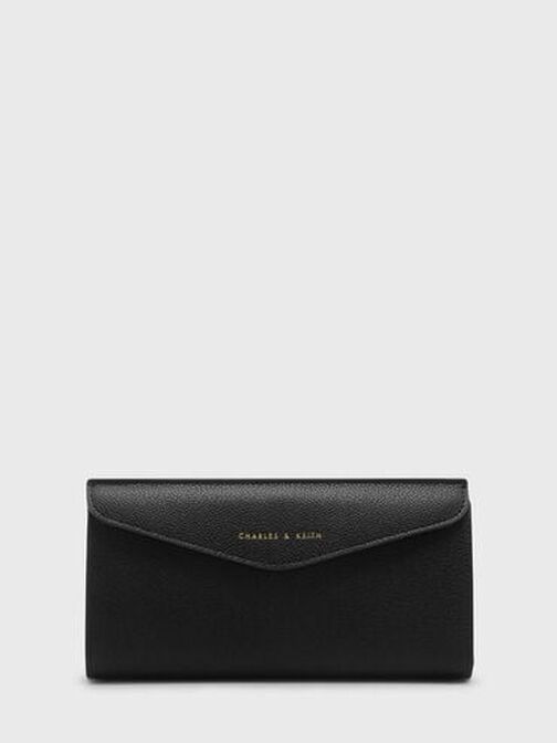 Envelope Long Wallet, Black, hi-res