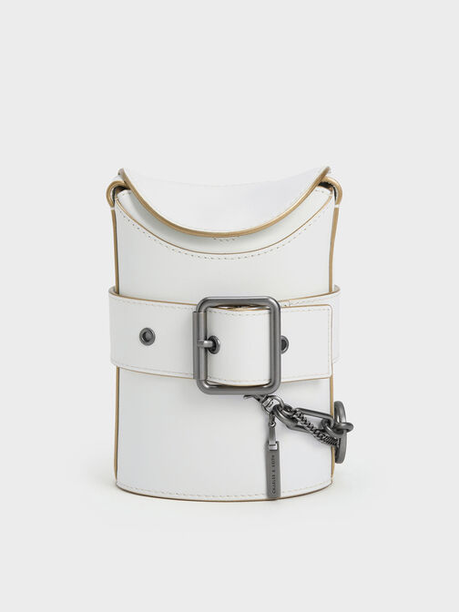 Jules Leather Belted Bucket Bag, , hi-res