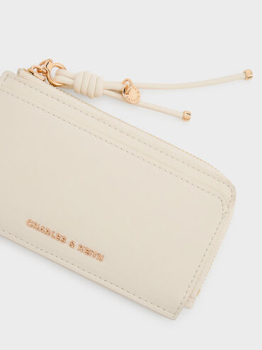 กระเป๋าใส่บัตรแบบซิปรอบรุ่น Everleigh, สีครีม, hi-res