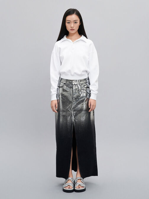Romilly Metallic Puffy Sandals, สีเงิน, hi-res