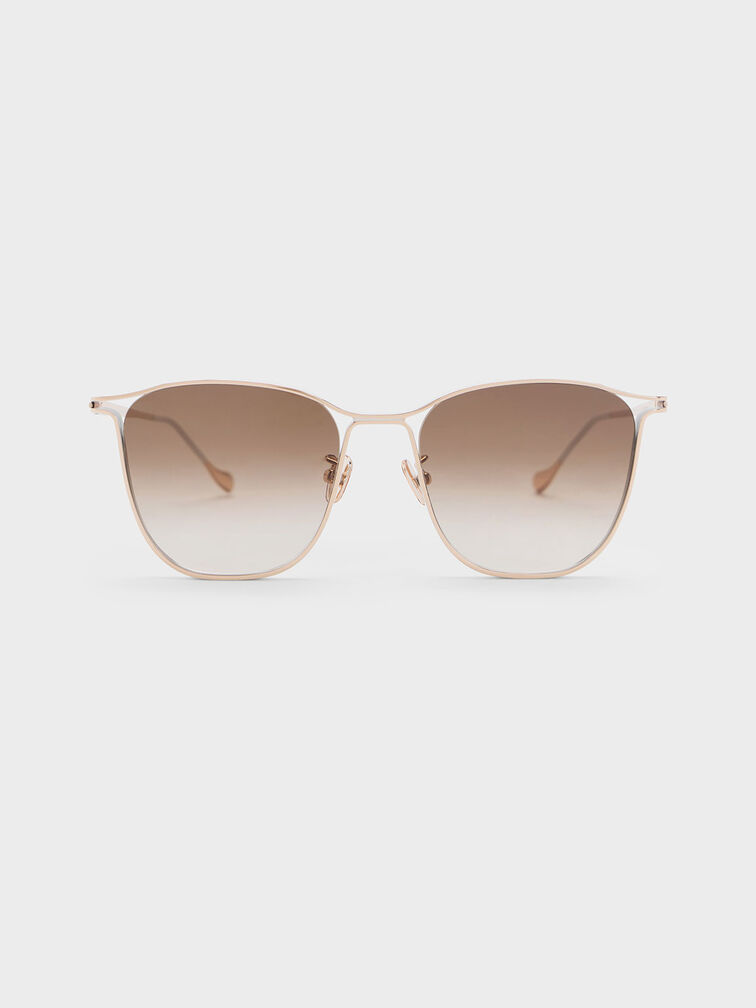 Wire Frame Butterfly Sunglasses, Cream, hi-res