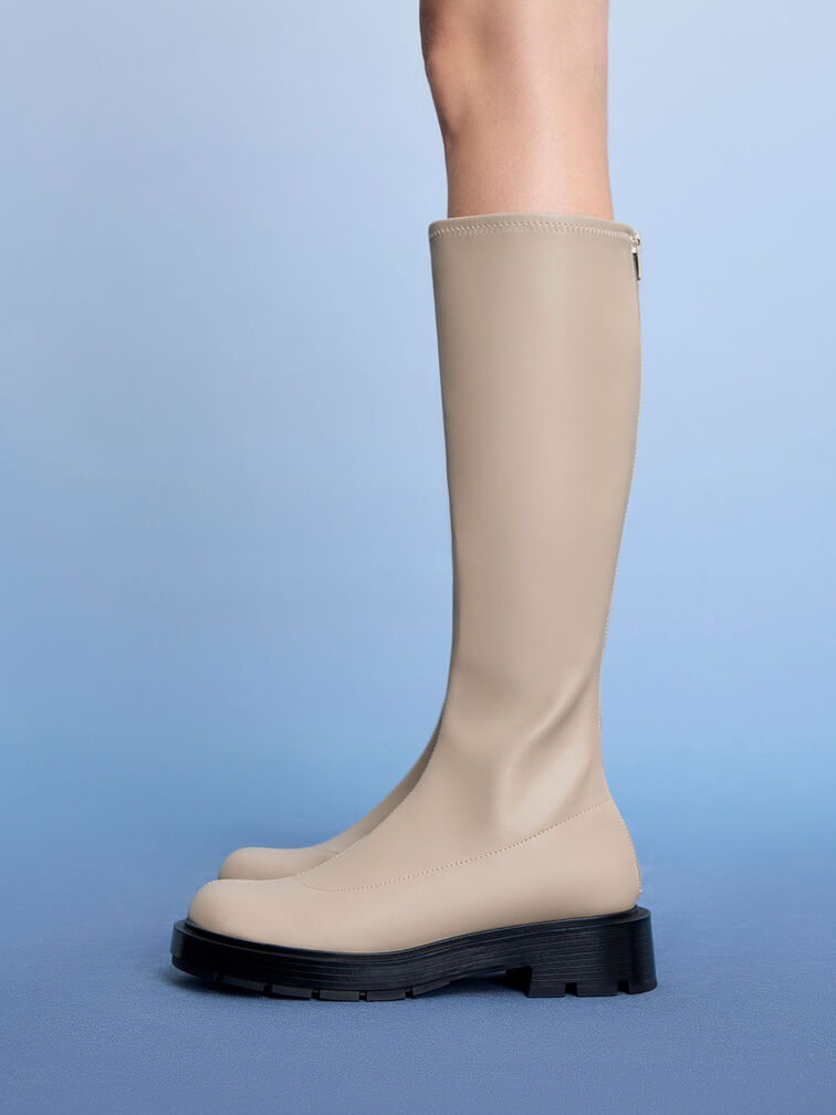 Block Heel Knee-High Boots, , hi-res