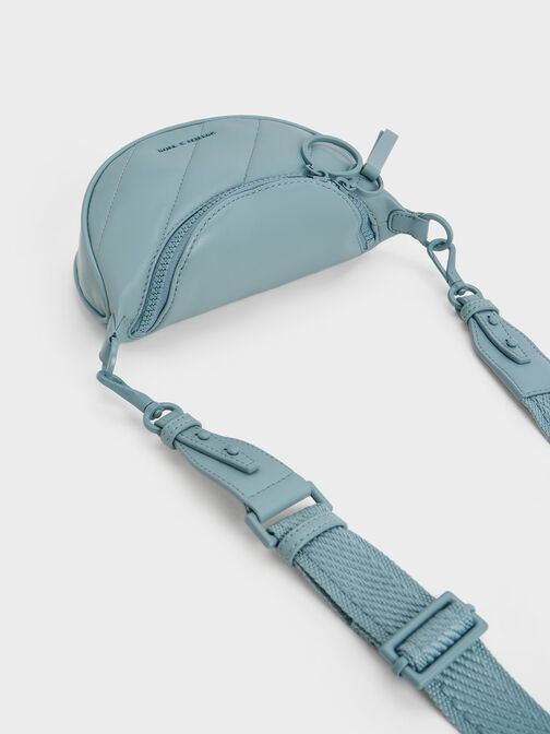 Philomena Crinkle-Effect Half-Moon Crossbody Bag, , hi-res