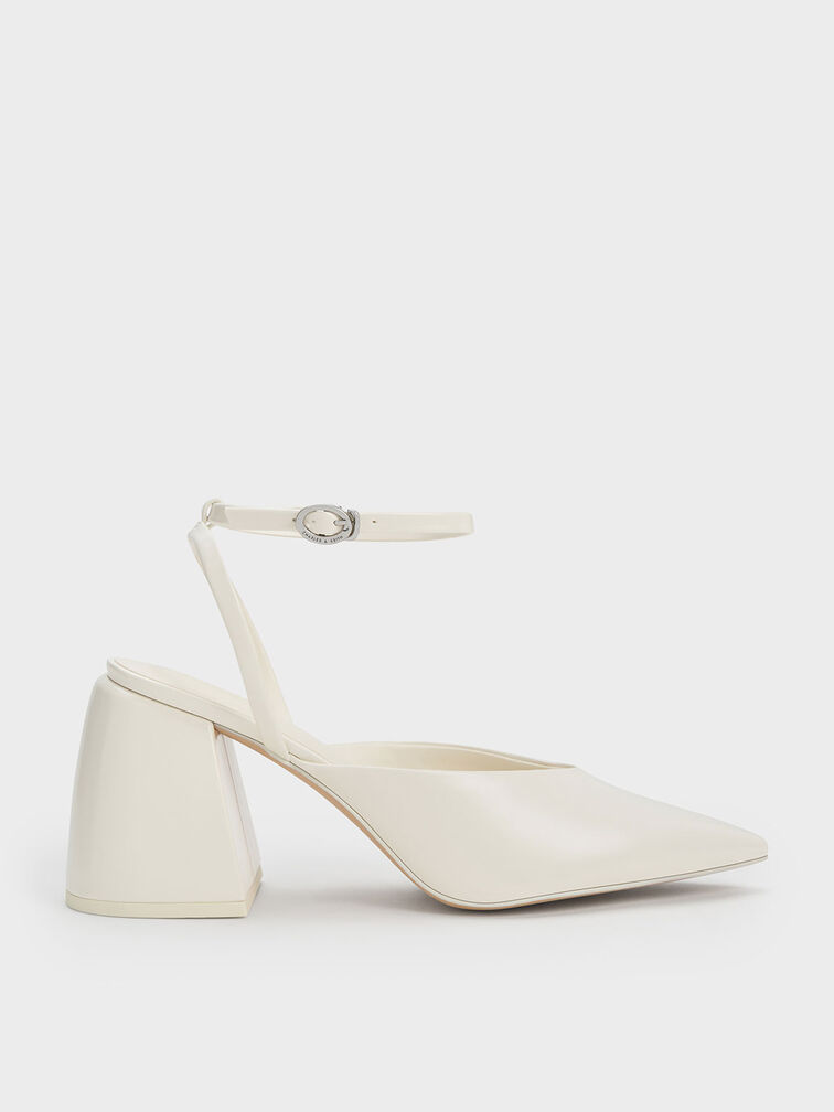 Chunky Heel Ankle-Strap Pumps, , hi-res