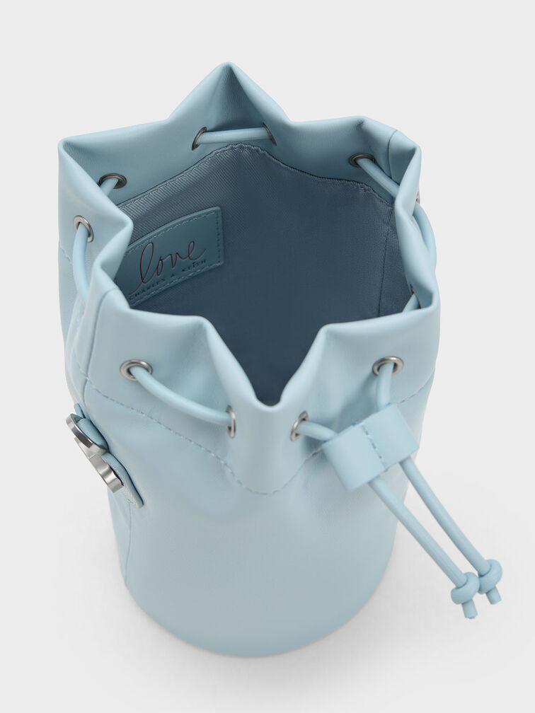 Heart Motif Caged Bucket Bag, , hi-res