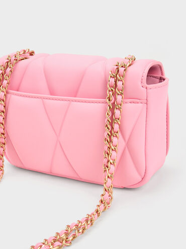 Arwen Quilted Shoulder Bag, สีชมพู, hi-res