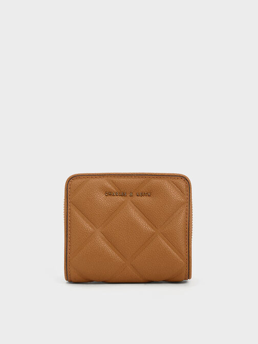 Anwen Quilted Zip-Around Wallet, Chocolate, hi-res