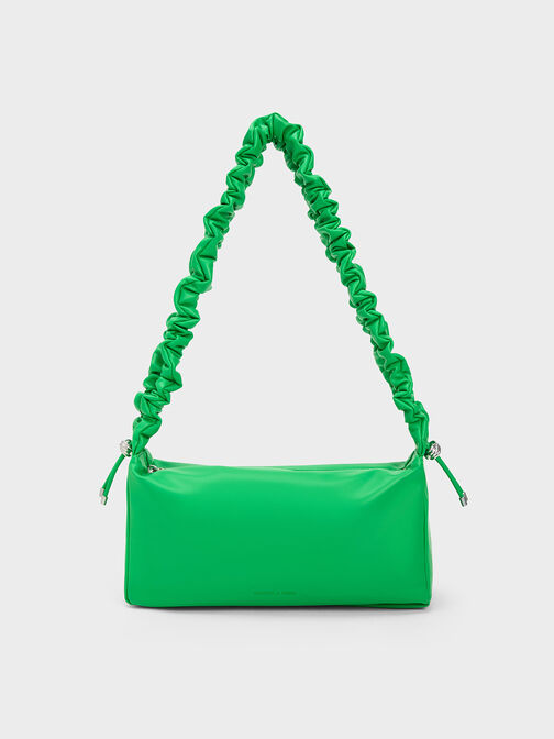 Cosette Ruched Handle Bag, Green, hi-res