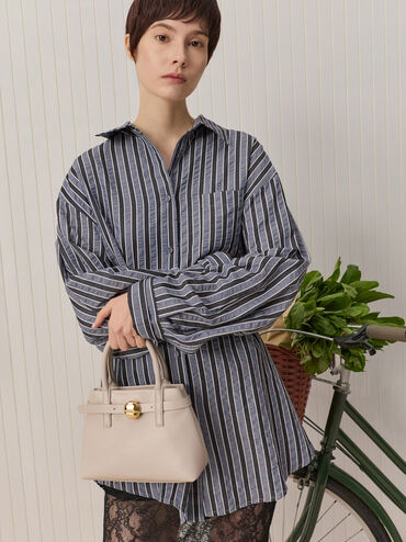 Mini Behn Belted Tote Bag, Shell Grey, hi-res