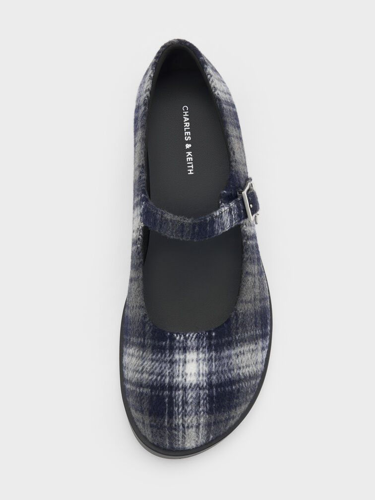 Circle-Charm Buckled Mary Janes, Dark Grey, hi-res