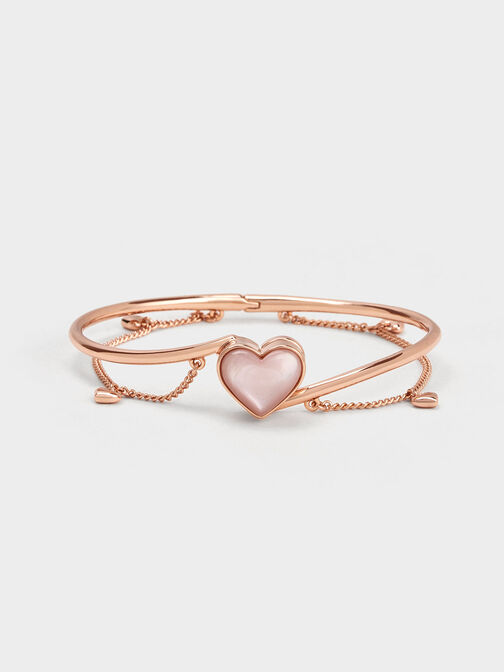 Heart Stone Chain-Link Bracelet, , hi-res