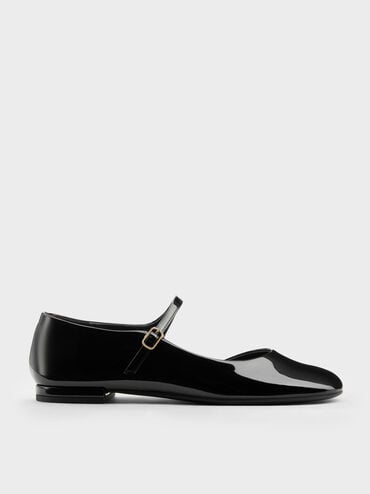 Patent D'Orsay Mary Janes, Black Patent, hi-res