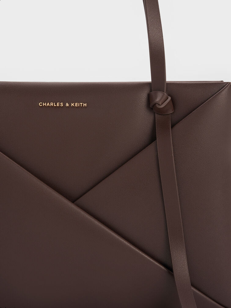 กระเป๋าโท้ททรงสี่เหลี่ยมผืนผ้ารุ่น Midori, สีเอสเพรสโซบราวน์, hi-res