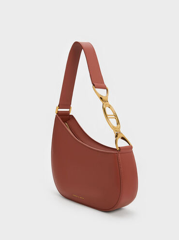 Asymmetrical Shoulder bag, Mocha, hi-res