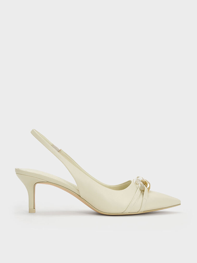 Chain-Link Accent Slingback Pumps, , hi-res