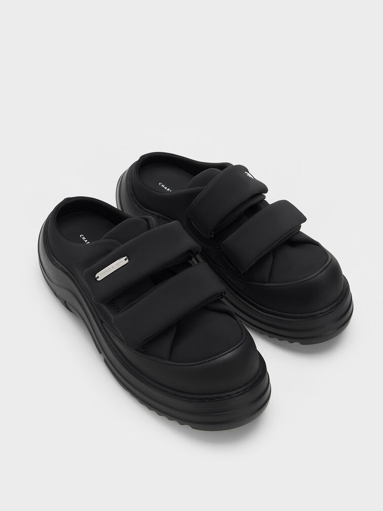 Nylon Padded Double-Strap Slip-On Sneakers, , hi-res