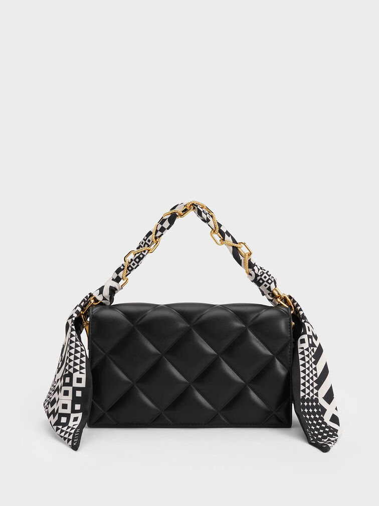 Alcott Scarf Handle Quilted Clutch, , hi-res