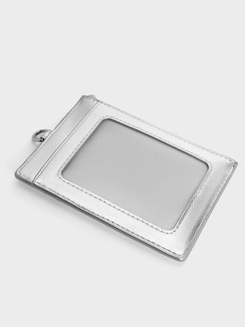 Wisteria Quilted Braided-Strap Card Holder, Silver, hi-res