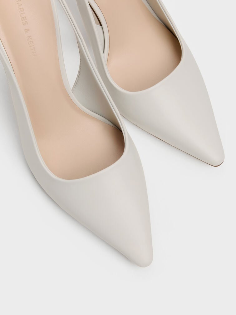 Kerra Pointed Slingback Pumps, White, hi-res