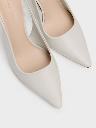 Kerra Pointed Slingback Pumps, White, hi-res