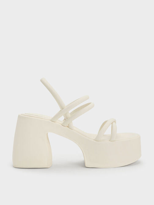 Nerissa Tubular Platform Sandals​, Chalk, hi-res