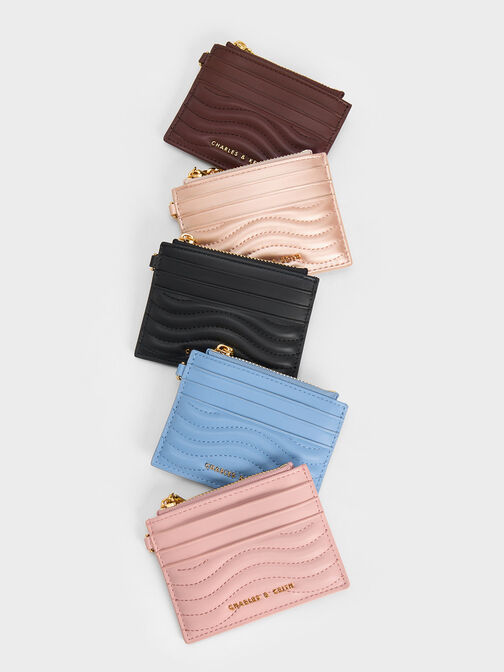 Aubrielle Stitch-Trim Zip Cardholder, , hi-res