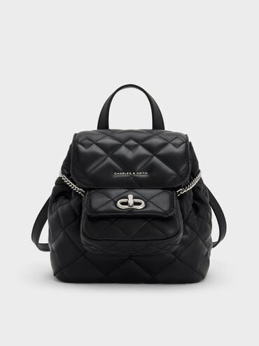 Aubrielle Quilted Backpack, Noir, hi-res
