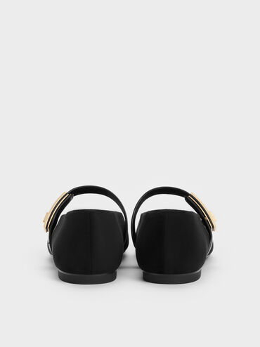 Lando Faux Suede Mary Jane Flats, Black2, hi-res