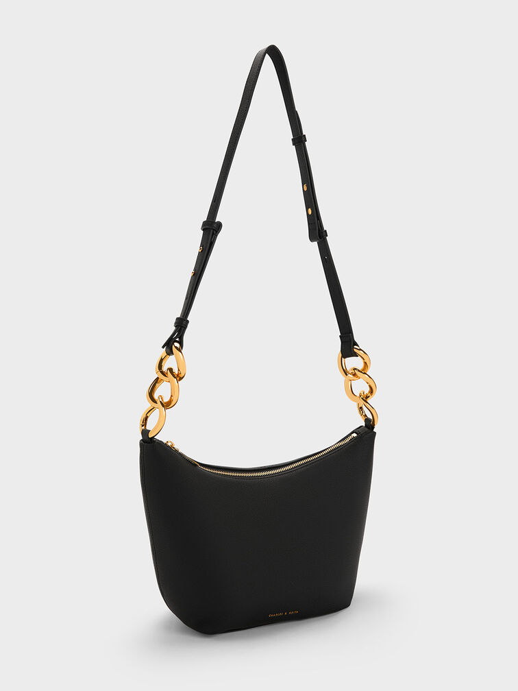 Cayce Hobo Bag, Black, hi-res