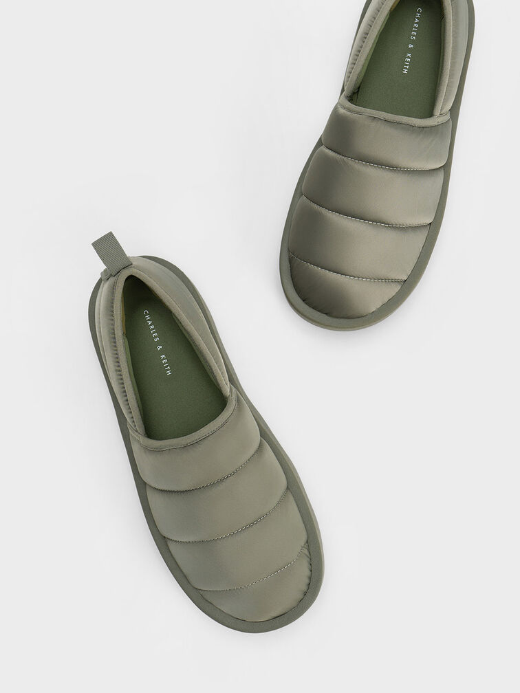 Puffy Nylon Panelled Loafers, , hi-res