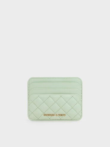 Cleo Quilted Card Holder, Mint Green, hi-res