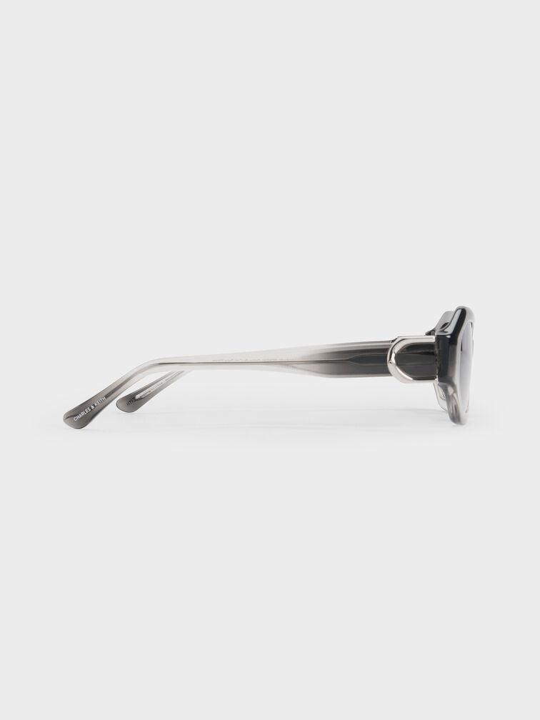 Gabine Ombre Oval Sunglasses, Grey, hi-res