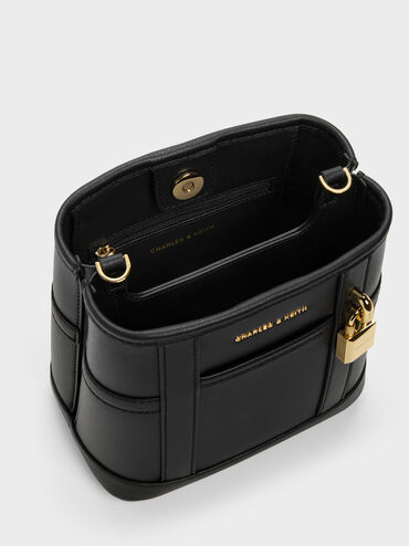 กระเป๋าทรงถังรุ่น Scottie, สีดำ, hi-res