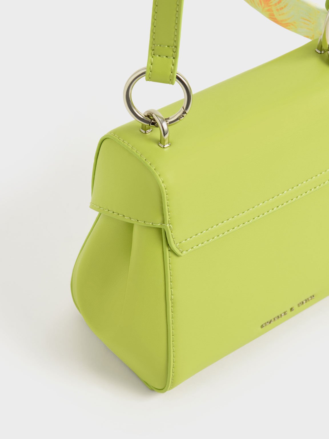 Ulani Scarf-Wrapped Top Handle Bag, Lime, hi-res