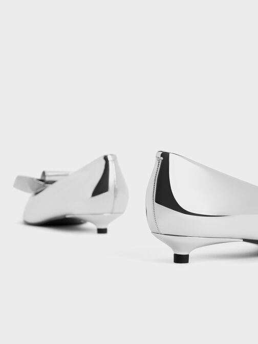 Metallic Sculptural Knot Pointed-Toe Flats, , hi-res