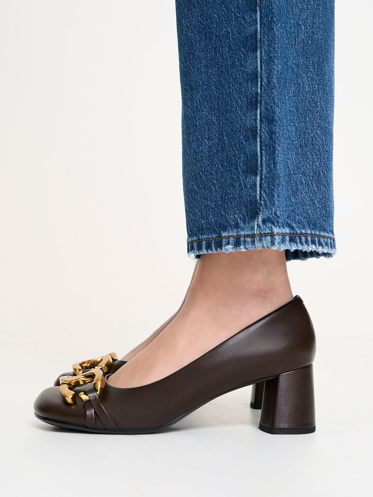 Chunky Metallic Accent Pumps, , hi-res