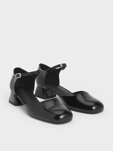 D'Orsay Ankle-Strap Pumps, Black Boxed, hi-res