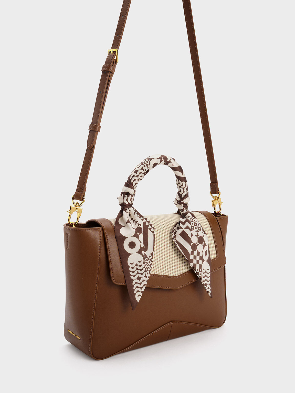 Charles & keith scarf wrapped top handle best sale bag