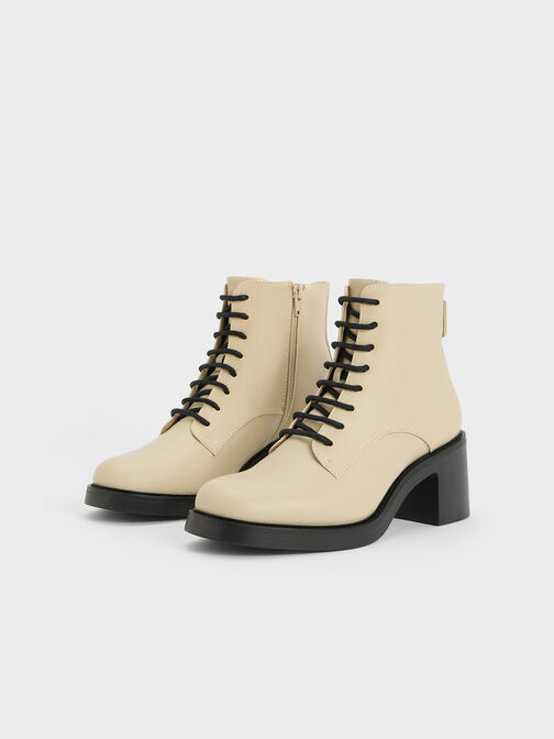 Hester Block Heel Ankle Boots, สีชอล์ค, hi-res